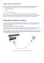 Page 1467
Audio Device Connections
This TV has a wide range of connectors for audio input from devices such as amplifiers, Blu-ray 
players and DVD players. For better audio quality, it is a good idea to use an AV receiver.
 
●Digital Audio (Optical)
 
●Audio
 
●ARC (Audio Return Channel)
The number of connectors and their names and locations may vary depending on the model.
When connecting an external device, refer to the device's operating manual. The number of external 
device connectors and their names...